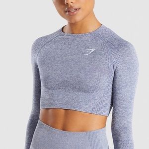 Gymshark Steel Blue Marl Crop Top